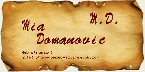 Mia Domanović vizit kartica